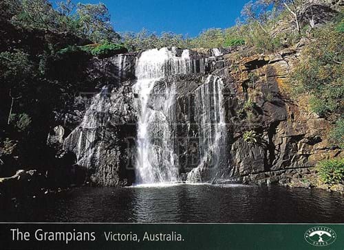 The Grampians Waterfall Post card front