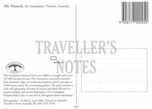 The Grampians Scenic View Post Card back
