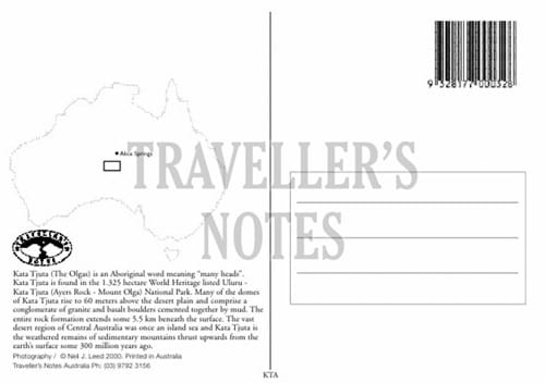 Kata Tjuta Post Card back