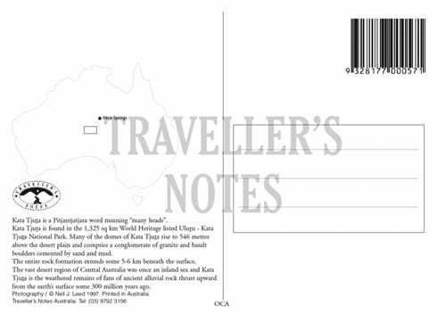 Kata Tjuta Post Card back