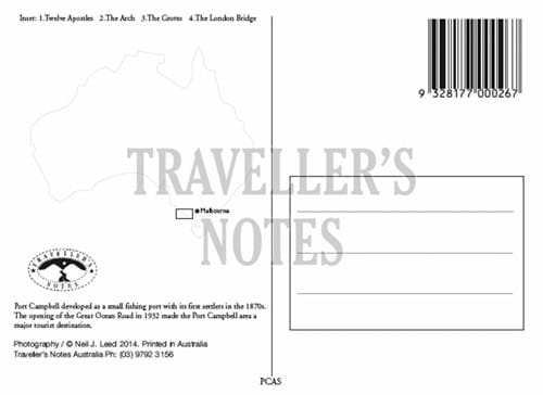 Great Ocean Road Landscape Post Card back