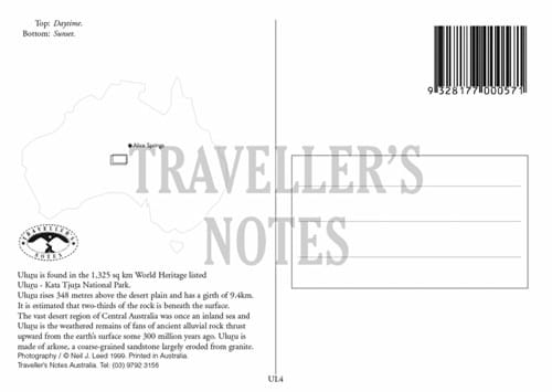 Uluru Post Card Back