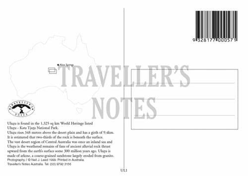 Uluru Post Card Back
